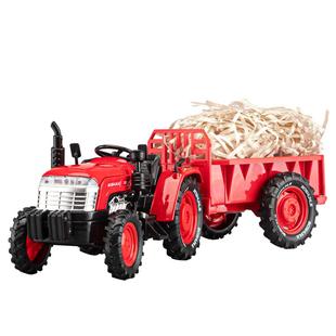 拖拉机儿童玩具仿真农夫车模型合金工程运输车玩具车套装男孩摆件