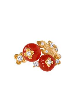 《圣诞浆果》复古设计高级感精致小众红玛瑙镀金毛衣链项链女