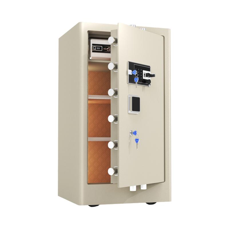豫盾保险柜家用 2025新款白色小型45/60/70/80CM保险箱 WIFI手机智能指纹手机远程防盗床头保管箱固定钉墙