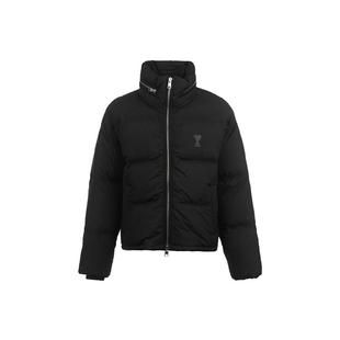 【自营】AMI男士爱心图案徽标拉链宽松立领24秋冬羽绒服外套流行