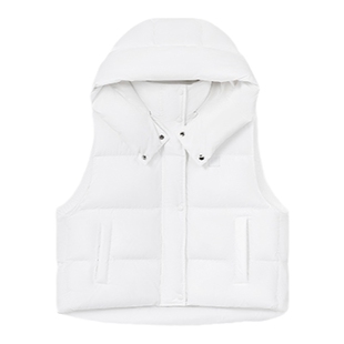 Called Back羽绒马甲女2025秋冬新款时尚休闲白色连帽羽绒服外套