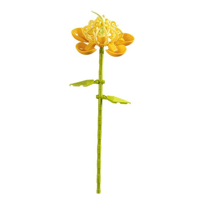 小颗粒拼装永生花束单支花积木花普通塑料积木