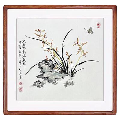 纯手绘国画兰花真迹装饰挂画兰花