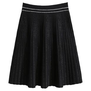 针织半裙百褶裙爆款a字短裙秋冬款半身裙今年流行女裙子冬季伞裙