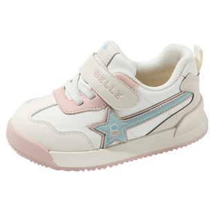 百丽童鞋女童时尚百搭休闲鞋春季轻便软底运动鞋男童舒适透气板鞋