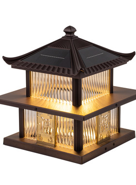 新中式双层柱头灯LED压铸铝