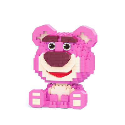 可爱女生礼物草莓熊积木手工玩具