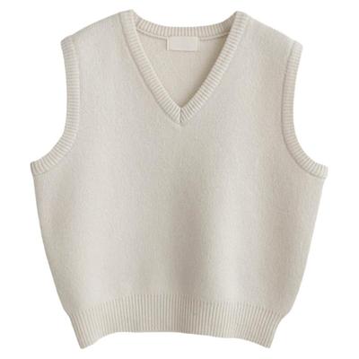 白色内搭简约风无袖坎肩针织马甲