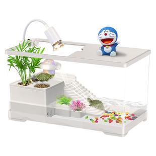 乌龟饲养缸家用带晒台爬台养龟专用箱客厅生态造景塑料小鱼缸带盖