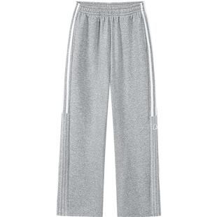 笛莎官方童装女童裤子冬季新款青少年女孩学生加绒运动时尚直筒裤