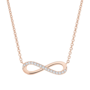 【礼物】De Beers 戴比尔斯 Infinity 18K玫瑰金钻石项链