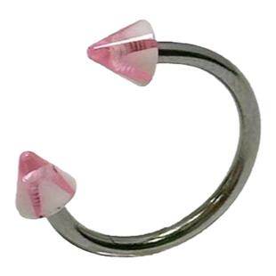 闪电猫 亚克力彩色小尖锥唇环316L钛钢环 洗澡免摘唇钉穿刺饰品