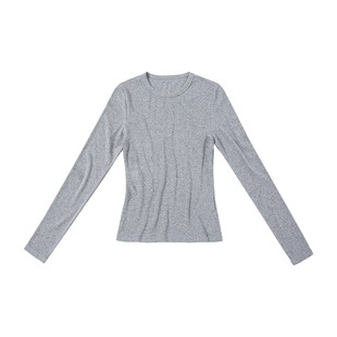 YANGLE_长袖T恤女2026年早春新款天丝棉白色弹力修身打底衫内搭