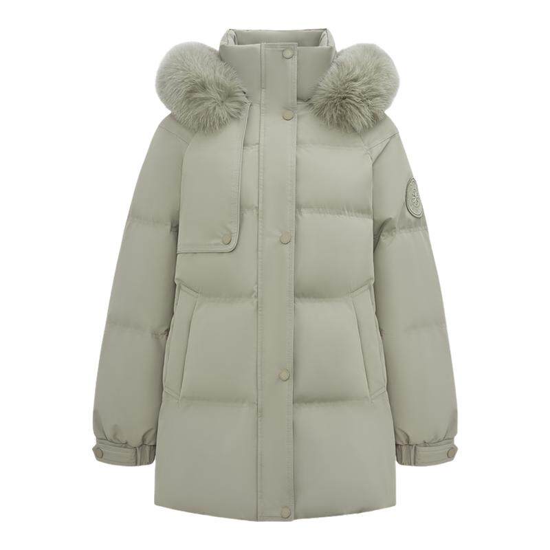 雪中飞大毛领活页设计羽绒服