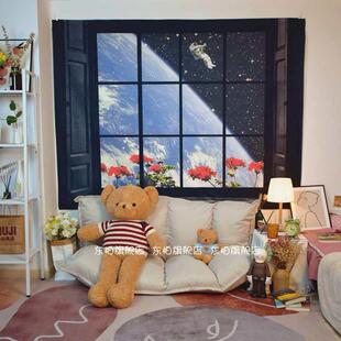 秋天田野窗户背景布 饰ins挂毯大 卧室床头挂布租房改造宿舍墙面装