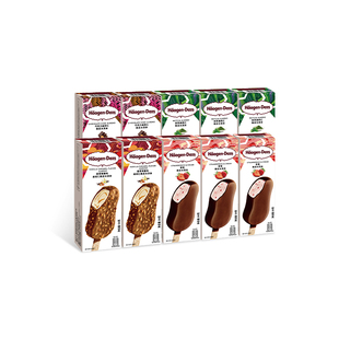 【冷链到家】哈根达斯冰淇淋脆皮条10支装经典巧克力草莓多种雪糕