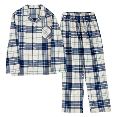 日单男士睡衣全棉磨毛家居服