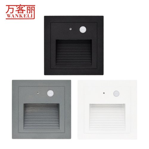 led人体感应墙角灯地楼梯灯台阶跨境灯脚灯小夜灯铝材