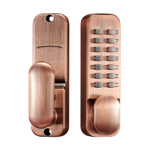 户外铁门庭院门锁机械密码锁花园栅栏门不用电防水铝艺门断桥铝肯