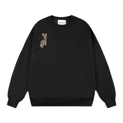 BAIRBAOLIY品牌秋冬时尚卫衣烫钻圆领上衣百搭情侣套头长袖衫