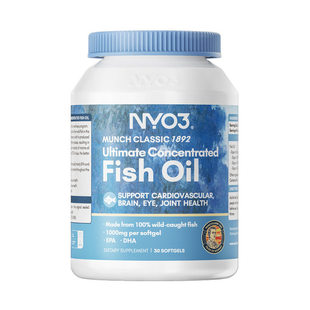NYO3鱼油成人中老年养生高纯度60%胶囊omega-3深海鱼油软胶囊30粒
