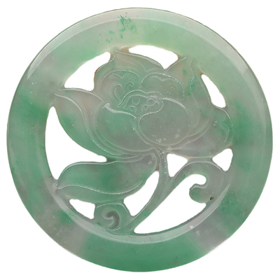 非洲翠花吊坠天然独龙玉花开富贵