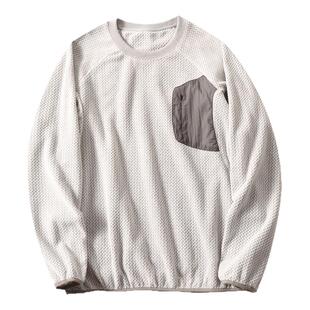 波浪纹轻量外机能抓绒衫户外山系秋冬男士加绒保暖运动长袖卫衣