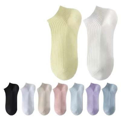 浅口短筒船袜子女士纯色夏季薄款吸汗防滑不掉跟涤棉春秋隐形网眼