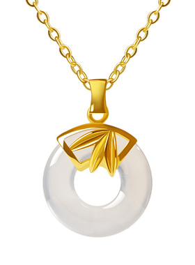 宫里上新玉竹影玉髓项链