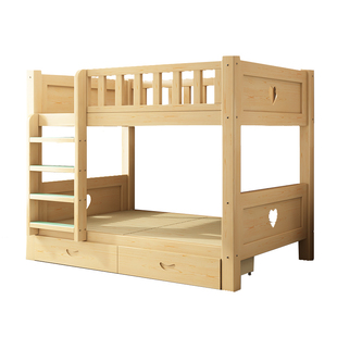 加粗实木儿童床子母床上下铺高低床二层加厚多功能简约现代高架床
