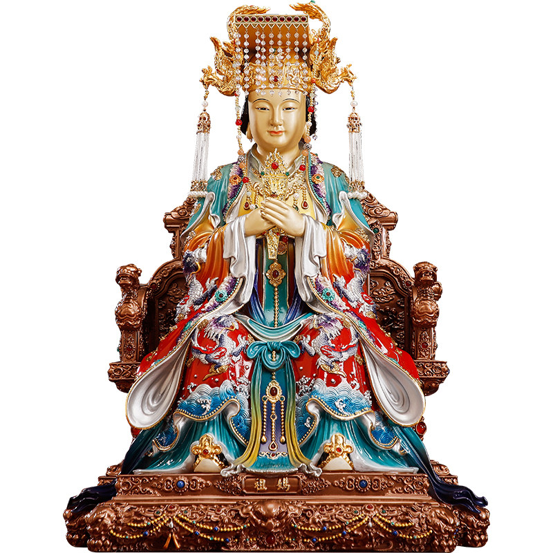 纯铜妈祖雕像摆件湄洲天上圣母