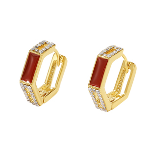 DODOGOGO小众设计轻奢高级感耳扣秋冬ins耳钉本命年红色耳环耳饰