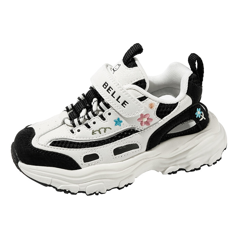 百丽童鞋女童网面透气运动鞋子薄款2026夏季新款儿童老爹鞋中大童