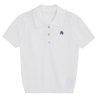 tartineetchocolat法国巧克力童装夏季女童polo领短袖针织衫