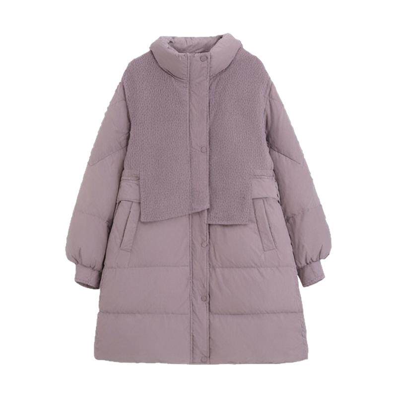 孕妇羽绒服针织围巾白鸭绒外套