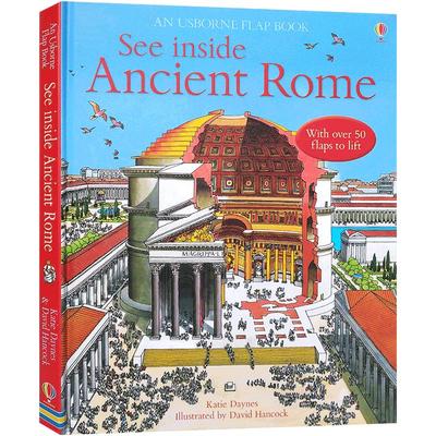 Usborne看里面系列古罗马See Inside Ancient Rome英文原版 科普立体机关翻翻书儿童启蒙早教认知 科普读物纸板书含80个小机关