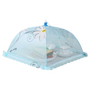 家用小尺寸菜罩水果罩正方形圆形小号防蝇虫菜盖可折叠纱罩餐桌遮