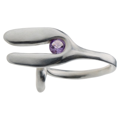 白矮星影子925银紫水晶戒指