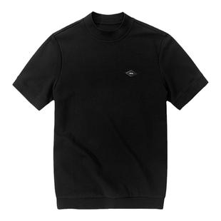 MrBu布先生亲肤短袖加厚保暖打底t恤定制皮标高领内搭男KT01882