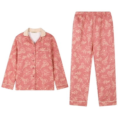 秋鹿蕾丝印花睡衣套装