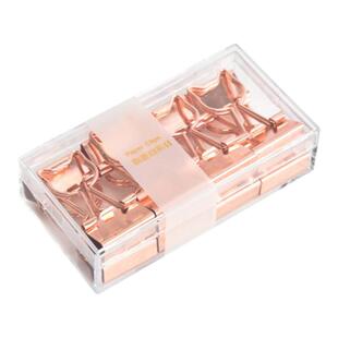 可爱夹子文具高颜值创意玫瑰金长尾夹子小号票夹燕尾夹办公学生用