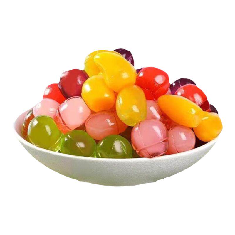 网红剥皮软糖芒果葡萄青提QQ橡皮糖解馋小零食果汁软糖年货批发
