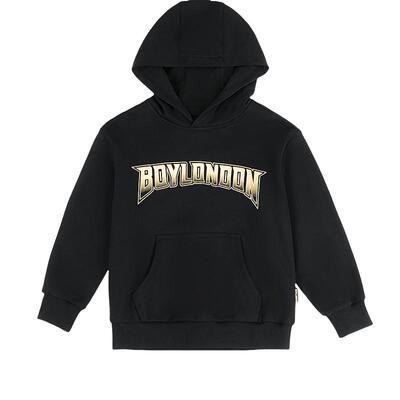 BOY童装 25春秋季潮牌长袖烫金翅膀休闲百搭连帽套头卫衣男女童