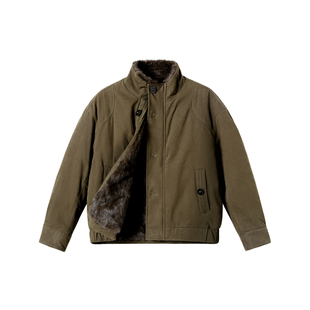 NYHSUGOO/南乙冬季鹅绒全棉面料真兔毛皮草外套男士55031天然皮草