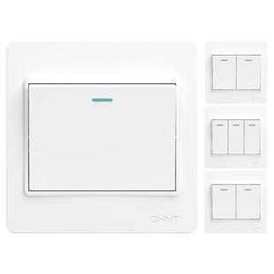 正泰单控开关面板一位四单开双开床头电灯光三联按钮家用86型墙壁