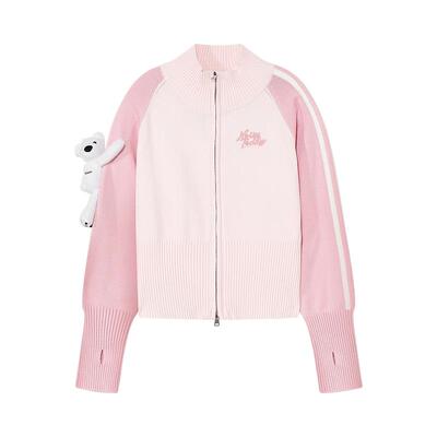 女士可爱立体熊长袖开衫毛衫