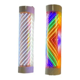 美发店转灯理发led灯带 发廊马达旋转超亮美容防水五金壳半圆挂墙