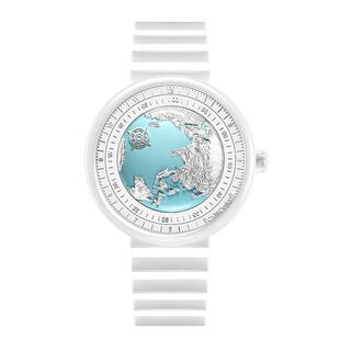 CIGA design玺佳探索系列艺术腕表蓝色星球冰川蓝陶瓷机械手表女