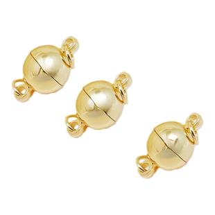 18k包金保色银色吸铁扣5/6/8mm手链项链磁铁收尾连接扣DIY配件