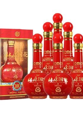 杜康国花10 50度纯粮浓香型白酒 500ml *6瓶整箱送礼 礼盒装